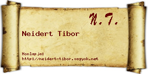 Neidert Tibor névjegykártya